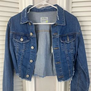 cropped jean jacket